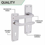 Sassari Polished Chrome Lever Lock Door Handle - Keyhole - tradefit - 4
