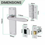Sassari Polished Chrome Lever Door Handle Pack - Latch - tradefit - 3