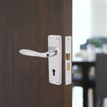 Sassari Polished Chrome Lever Door Handle Pack - 64mm Sashlock - tradefit - 6