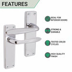 Sassari Polished Chrome Lever Door Handles - Latch - tradefit - 2