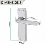 Sassari Polished Chrome Lever Door Handles - Latch - tradefit - 3