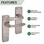 Sassari Satin Nickel Lever Door Handles - Latch - tradefit - 2