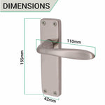 Sassari Satin Nickel Lever Door Handles - Latch - tradefit - 3