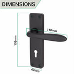 Sassari Matt Black Lever Lock Door Handles - Keyhole - tradefit - 3