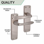Sassari Satin Nickel Lever Door Handles - Latch - tradefit - 4