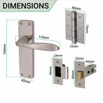 Sassari Satin Nickel Lever Door Handle Pack - Latch - tradefit - 3