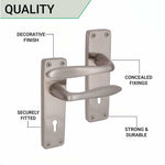 Sassari Satin Nickel Lever Lock Door Handle - Keyhole - tradefit - 4