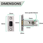 Tangier Polished Chrome Mortice Door Knob Kit - 76mm Bathroom Deadbolt - tradefit - 3