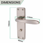 Sassari Satin Nickel Lever Door Handles - Bathroom - tradefit - 3