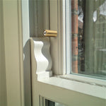 Locking Security Sash Window Stop Set - Pack of 2 with Key - Satin Brass - tradefit - 7