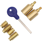 Locking Security Sash Window Stop Set - Pack of 2 with Key - Satin Brass - tradefit - 2