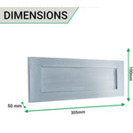 Victorian Letter Plate - 305x100mm - Satin Chrome - tradefit - 4