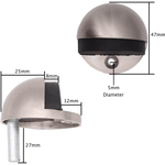 Oval Floor Mounted Door Stop - Screw Fixing - Satin Nickel - tradefit - 3