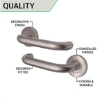 Return To Door Handle Lever on Round Rose FD30/60 - 19x52mm 8mm Sprung Rose - Satin Stainless Steel - tradefit - 6