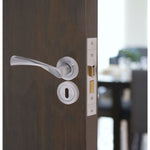 Round Keyhole Escutcheons Nola Pattern - 51mm - Satin Chrome - Pair - tradefit - 4