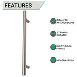 T - Bar Cupboard Dee Handle 156x12mm 96mm Centres Brushed Nickel - tradefit - 2