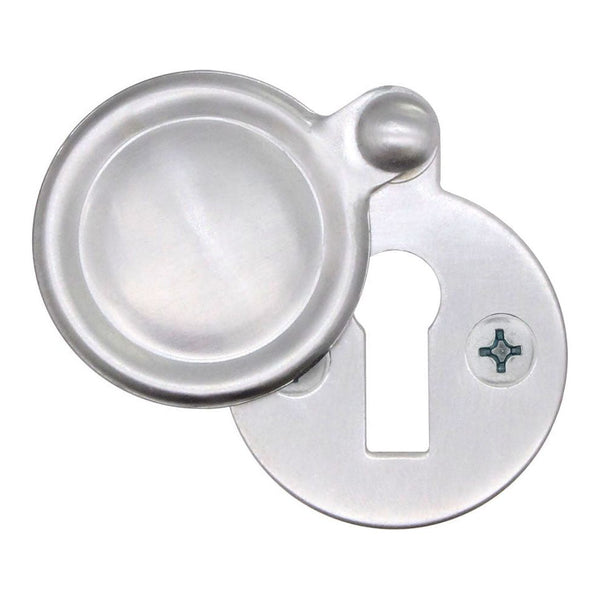 Victorian Keyhole Covered Escutcheon for Front Doors 34mm Satin Chrome - tradefit - Featured Image