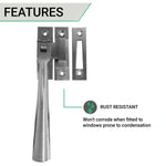 Contemporary Casement Fastener - 115mm - Satin Chrome - tradefit - 3