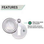Victorian Keyhole Covered Escutcheon for Front Doors 34mm Satin Chrome - tradefit - 3