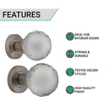 Glass Mortice Door Knob - Satin Nickel - tradefit - 2