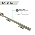 Contemporary Window Stay - 250mm - Satin Nickel - tradefit - 3