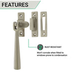 Contemporary Casement Fastener - 115mm - Satin Nickel - tradefit - 3