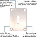 Repair Escutcheon - Keyhole - 65x47x1.2mm - Satin Stainless - tradefit - 2