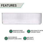 Inner Letter Box Tidy - 280x80mm - Satin Chrome - tradefit - 3