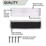 Curved Interior Inner Letter Box Tidy Flap - 355x127mm - Satin Chrome - tradefit - 5