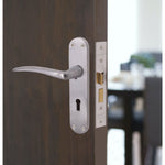 Satin Lever on Backplate Lock Kit / Pack Zeno Design - 66mm Lock - 76mm Hinges - Satin Chrome - tradefit - 5