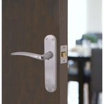 Satin Lever on Backplate Latch Kit / Pack Zeno Design - 66mm Latch - 76mm Hinges - Satin Chrome - tradefit - 6