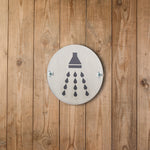 Circular Disc Navigation Signage - 76mm x 1.5mm - Screw Fixed - Shower - tradefit - 4