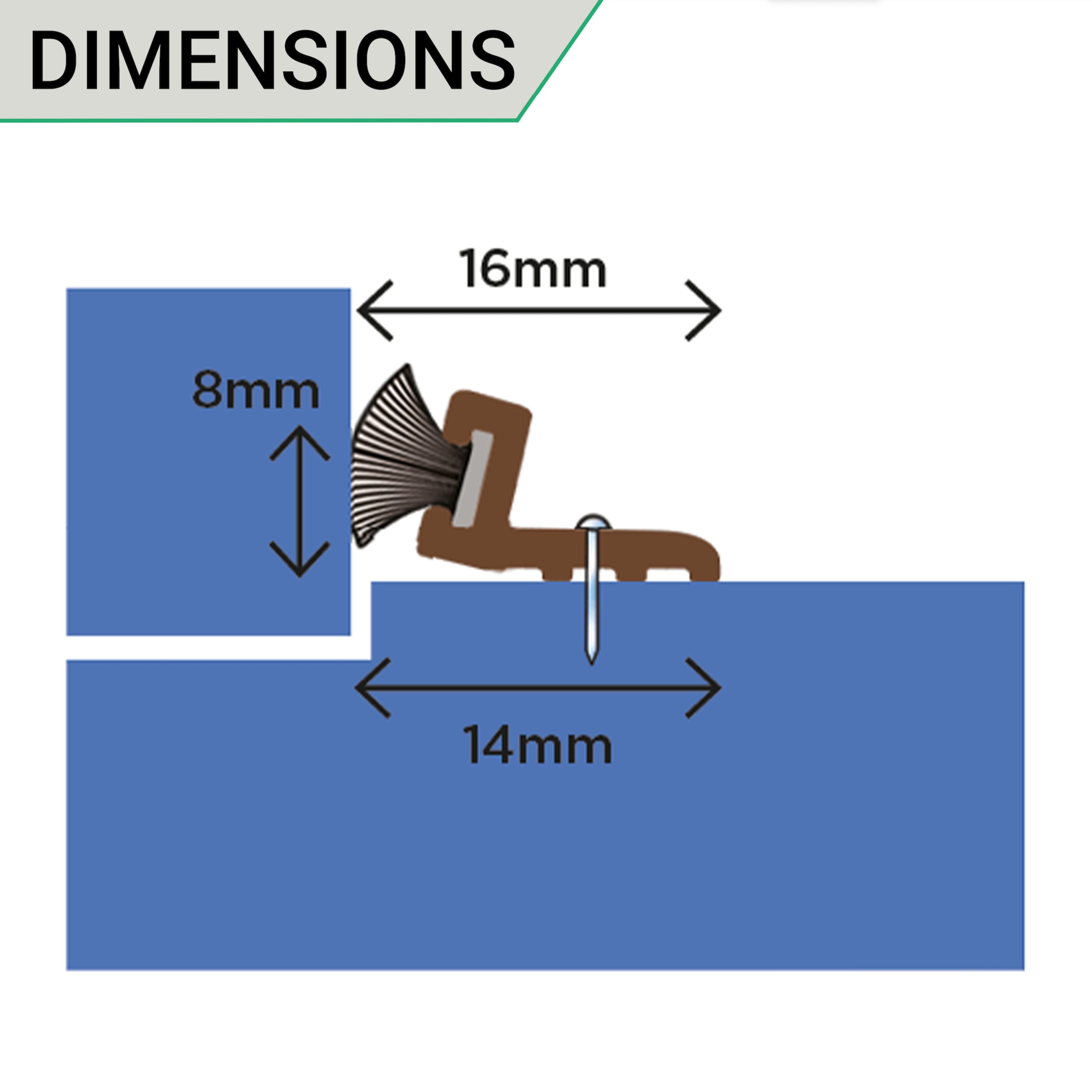 Single Door Weather Seal Set PVC Pile Brown tradefit