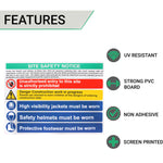 Site Safety Notice 800x600mm Foamex Screw or Tie Fixed - tradefit - 2