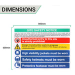 Site Safety Notice 800x600mm Foamex Screw or Tie Fixed - tradefit - 4