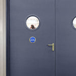Circular Disc Fire Door Signage - 76mm x 1.5mm - Screw Fixed - Fire Door Keep Locked - Polished Brass - tradefit - 5