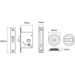 Sliding Door Bathroom Mortice Lock - Dark Bronze - tradefit - 2