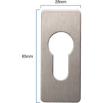 Repair Escutcheon Key Hole Cover Plate Euro Profile Self Adhesive Fix - Satin Stainless Steel - 28mm - tradefit - 2