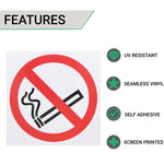No Smoking 100x100mm Pack of 10 Self Adh Vinyl - tradefit - 3