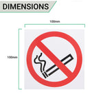 No Smoking 100x100mm Pack of 10 Self Adh Vinyl - tradefit - 5