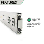 Ball Bearing Soft Close Push Open Drawer Slide 45x400mm 35kg max - tradefit - 3