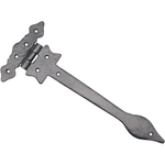 Black Iron Spear Pattern Antique Wrought Cast Iron Hinge - 225mm / 9 Inch - Black - tradefit - 4
