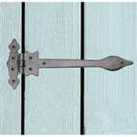 Black Iron Spear Pattern Antique Wrought Cast Iron Hinge - 225mm / 9 Inch - Black - tradefit - 5