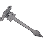 Black Iron Spear Pattern Antique Cast Iron Hinges - 300mm / 12 Inch - Black - tradefit - 2