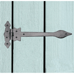 Black Iron Spear Pattern Antique Cast Iron Hinges - 300mm / 12 Inch - Black - tradefit - 5