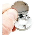 Sprung Budget Lock Escutcheon Spring Flap Keyhole Cover - Satin Chrome Plated - tradefit - 2