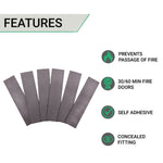 Intumescent Hinge Pads - Graphite - Pack of 6 - 76 x 18 x 0.8mm - Suit 76 x 52mm Hinge - tradefit - 2