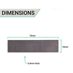 Intumescent Hinge Pads - Graphite - Pack of 6 - 76 x 18 x 0.8mm - Suit 76 x 52mm Hinge - tradefit - 4