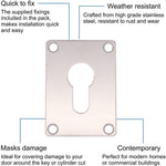 Repair Escutcheon - Euro - 65x47x1.2mm - Satin Stainless - tradefit - 2