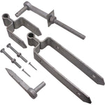 Field Gate Hinge Set Double Strap Hook to Drive and Bolt Pattern Hot Dip Galvanised (12